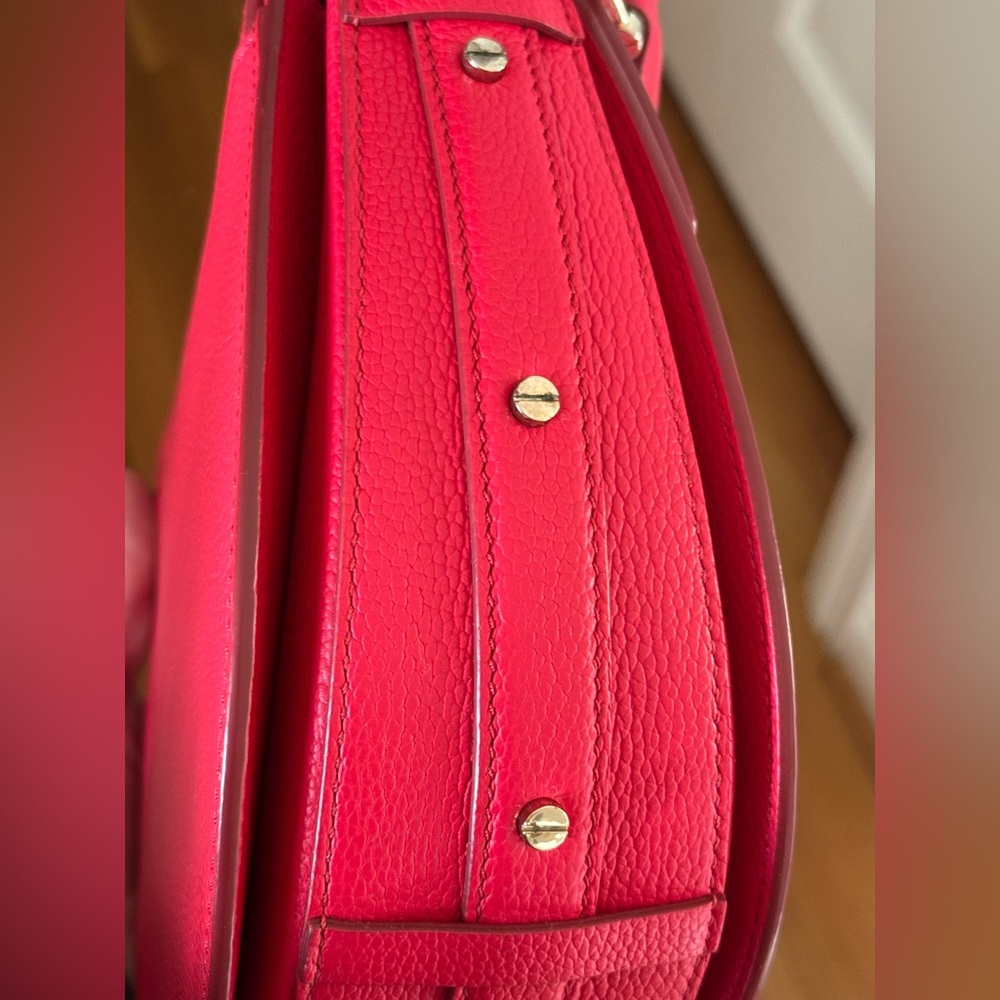 MCM Patricia Shoulder Bag with Top Handle Color block pattern - Red/Coral - EUC - Picture 10 of 11